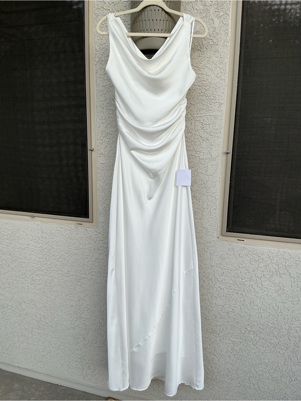 NWT Lulu’s Effortlessly Sensational White Satin Backless Maxi Wedding Dress L XL - Picture 3 of 11